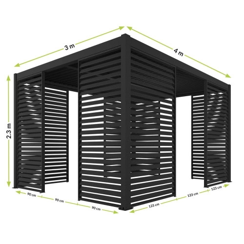 Panel żaluzjowy boczny LUXE 90 x 218 cm do Pergoli 3M Drewno - 100% aluminium